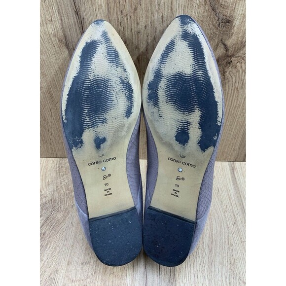 Corso Como Flats Shoes Women's 10 Suede Slate Gray Snakeskin Patent Comfort BR01 - Picture 5 of 16